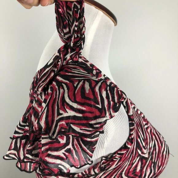 Diane Von Furstenberg Frilly Silk Ruched Blouse M/L Runs Small - Picture 3 of 12